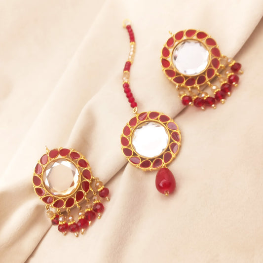 Maroon Bindi Tikka Set 0806