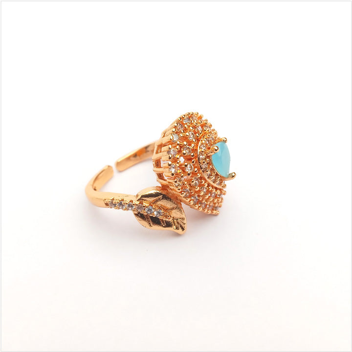 One Carat Gold Plated Ring Design 0847