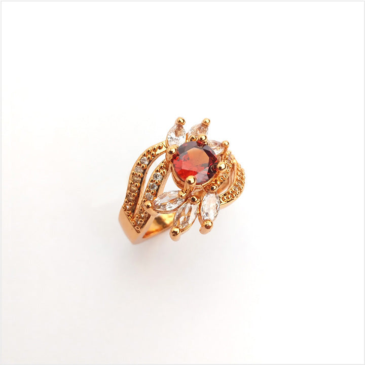 one carat wine red ring