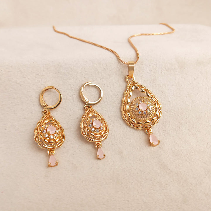 pink stone necklace set for girls