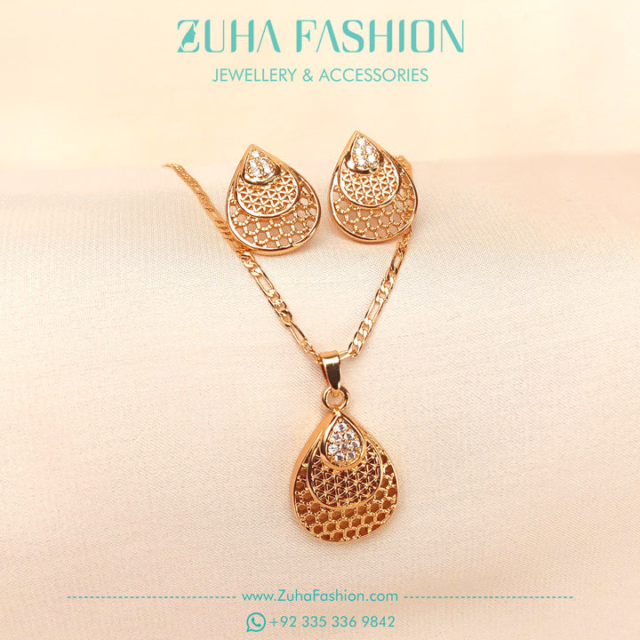 Gold Design Necklace Set for Girls 0957A