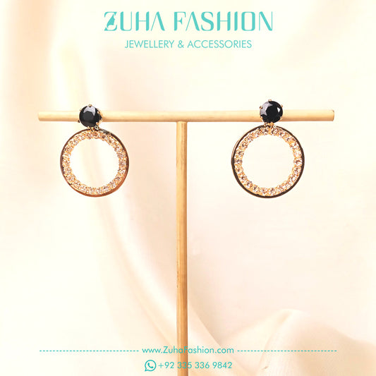 Black Crystal Earrings for Girls 0983