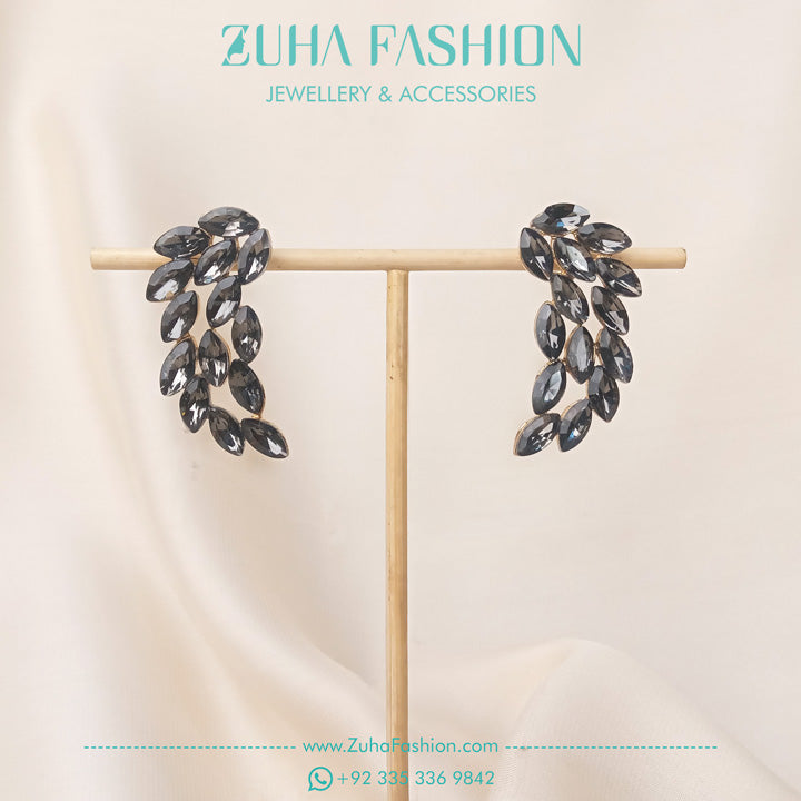 Black Crystal Earrings for Girls 0985