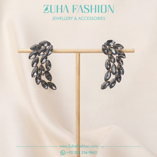 Black Crystal Earrings for Girls 0985