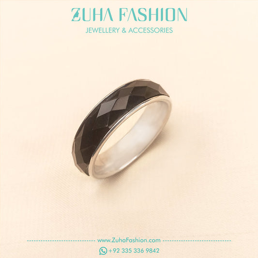 Silver Black Ring for Men 0994