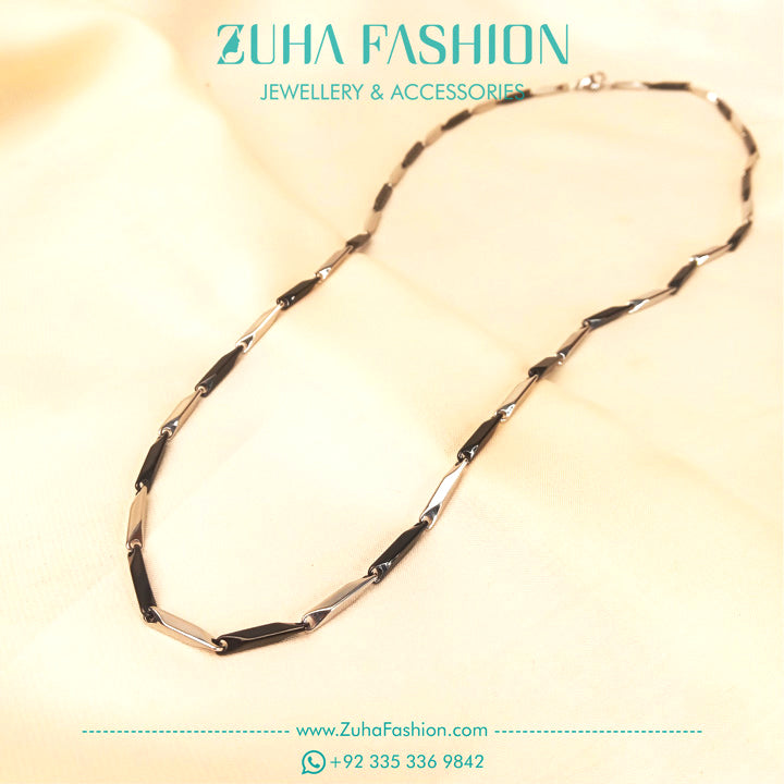 Silver Black Stainless Steel Heavy Chain for Men 1003