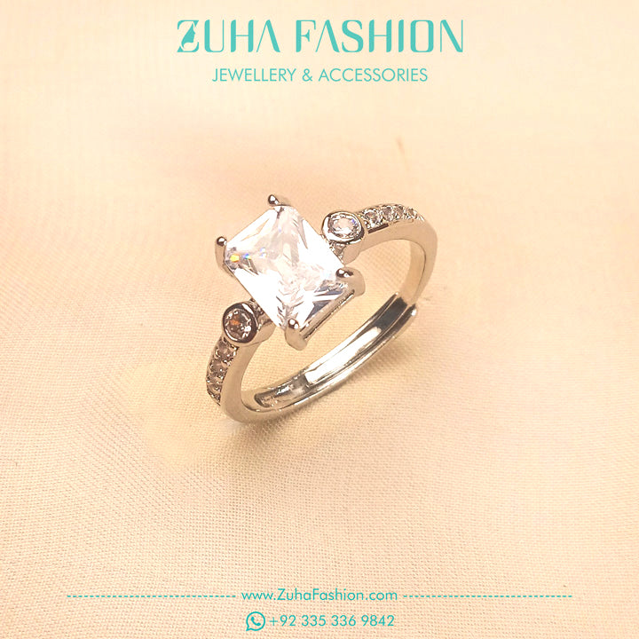 Adjustable Silver Ring for Girls 1004