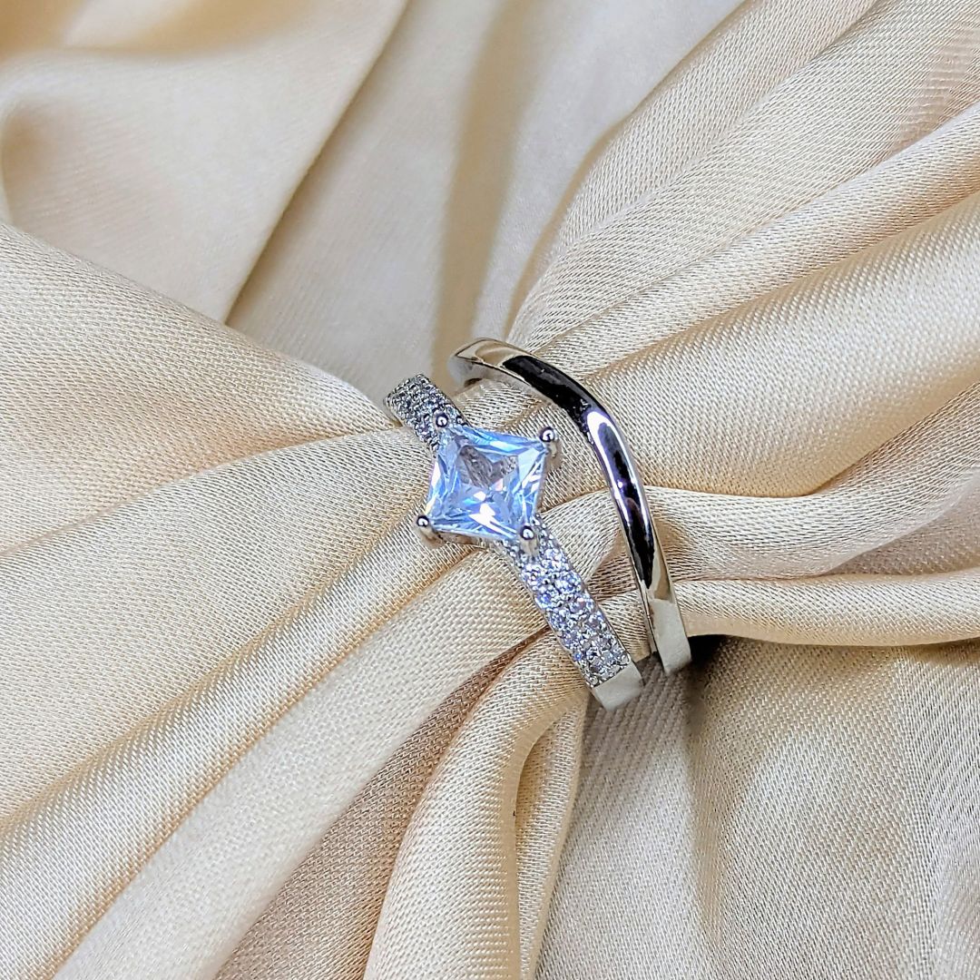 Aurora White Adjustable Ring 4140