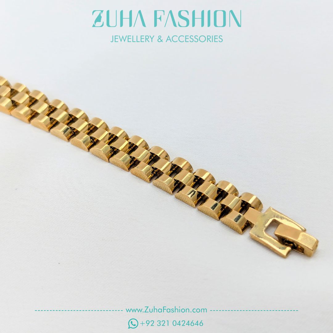 Gold Plated Stainless Steel Mens Bracelet 0865