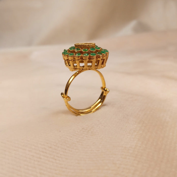 Adjustable Green Golden Ring 0503