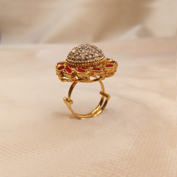 adjustable kundan ring