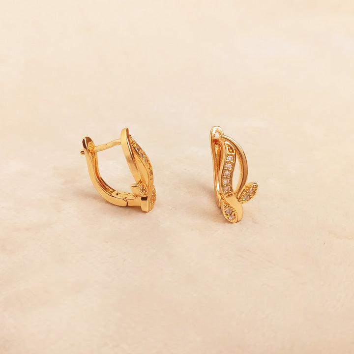 Golden Leaf Bali Earrings 0797