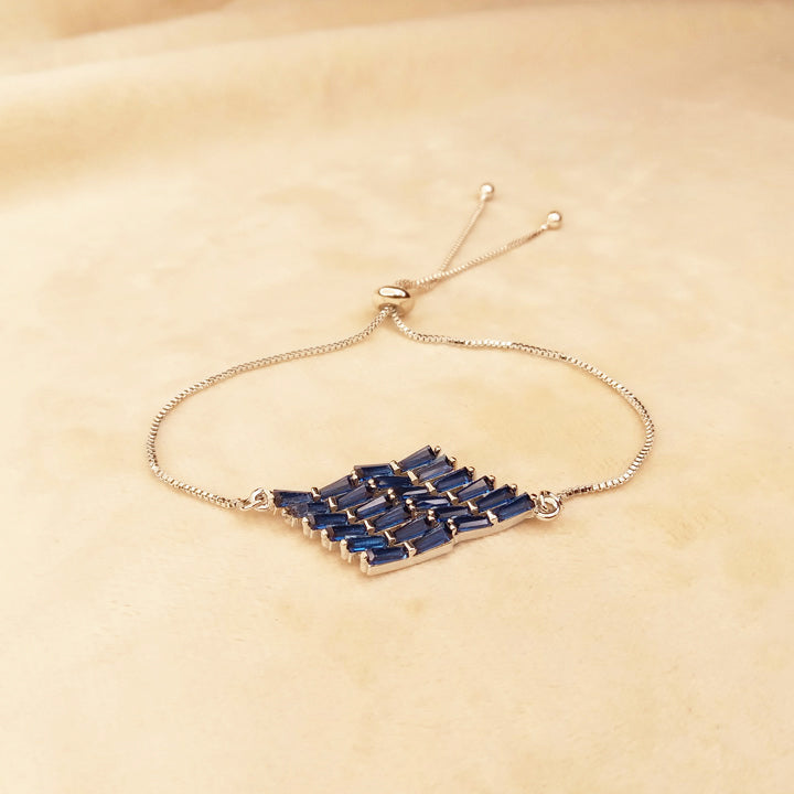 Silver Chain Blue Bracelet 0392