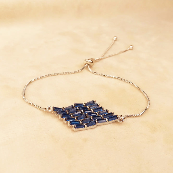 Silver Chain Blue Bracelet 0392
