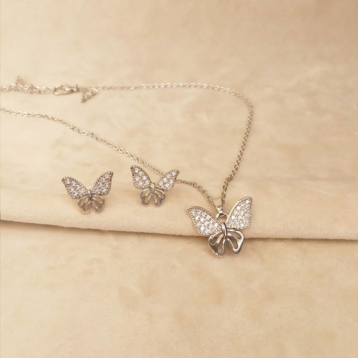 silver butterfly necklace
