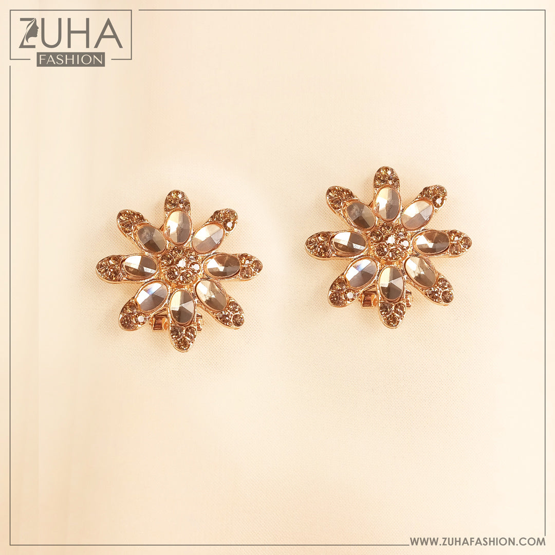 Antique Polki Style Champagne Ear Studs 0466