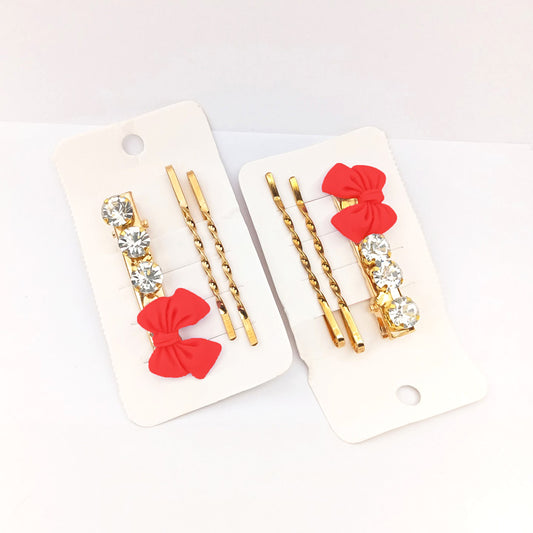 Hair Pins Set of 6 Red 0823
