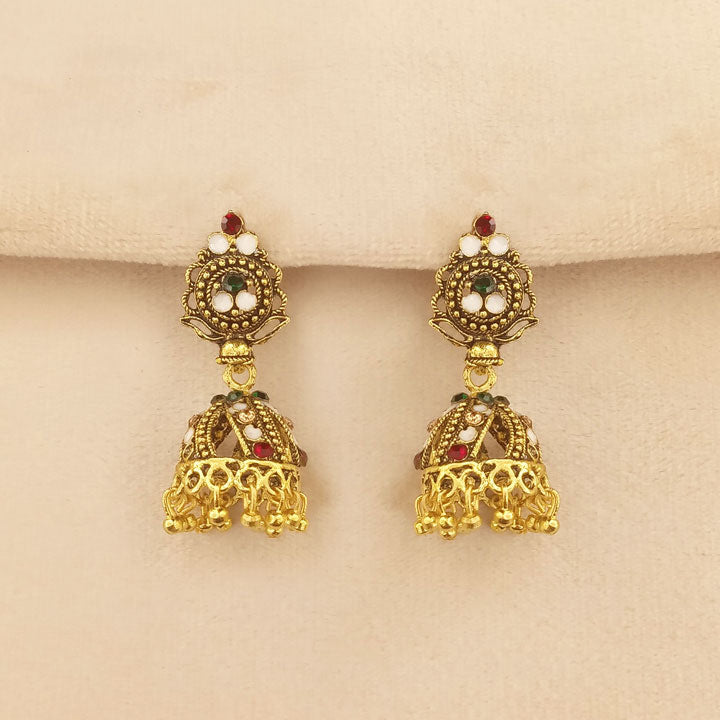 Multicolor Golden Jhumka 0654