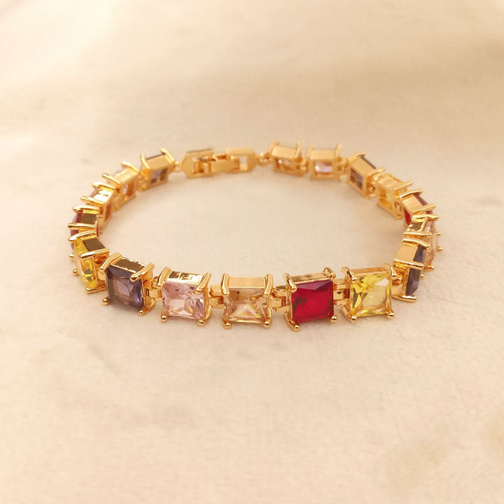 Multicolor Large Zircons Bracelet 0642