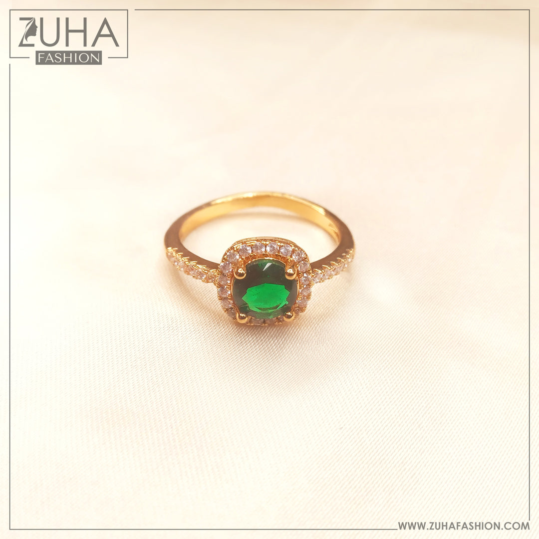 Solitaire Ring for Girls Green 0296