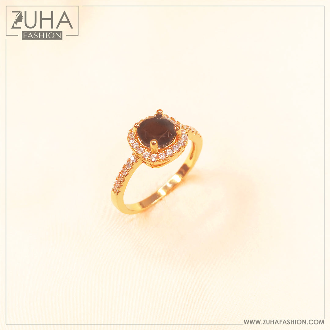 Solitaire Ring for Girls Black 0296