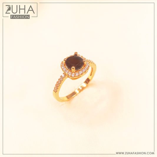 Solitaire Ring for Girls Black 0296