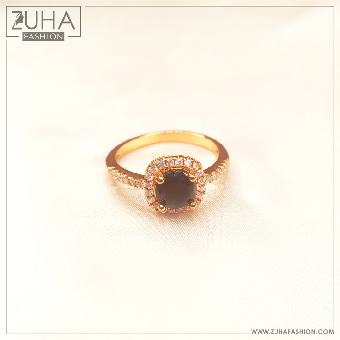 Solitaire Ring for Girls Black 0296