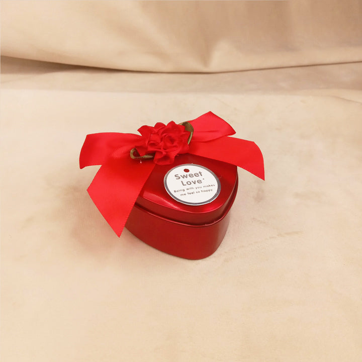 metallic heart ring box