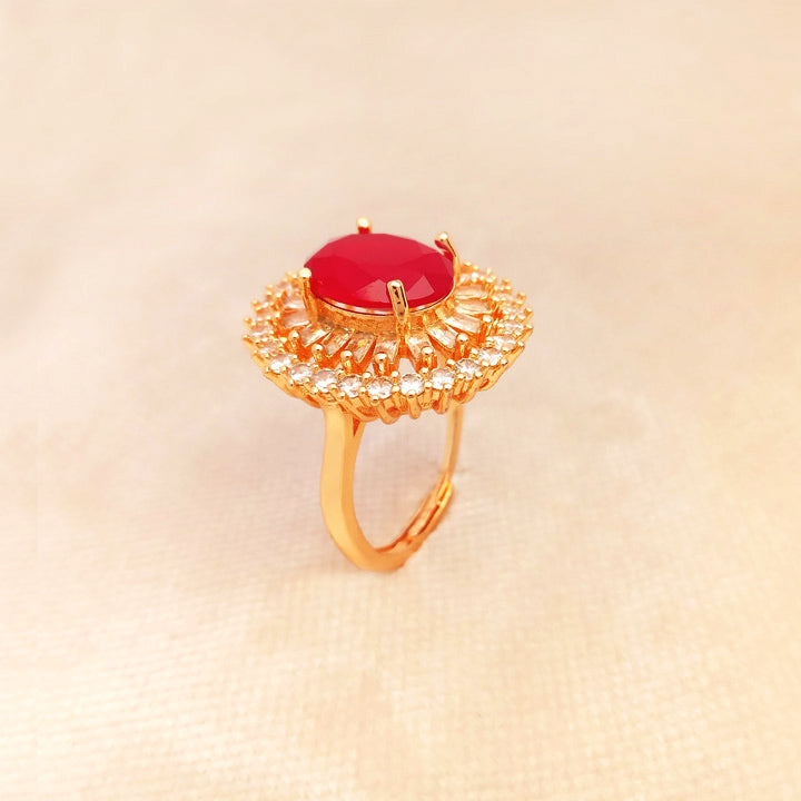 red zircon ring