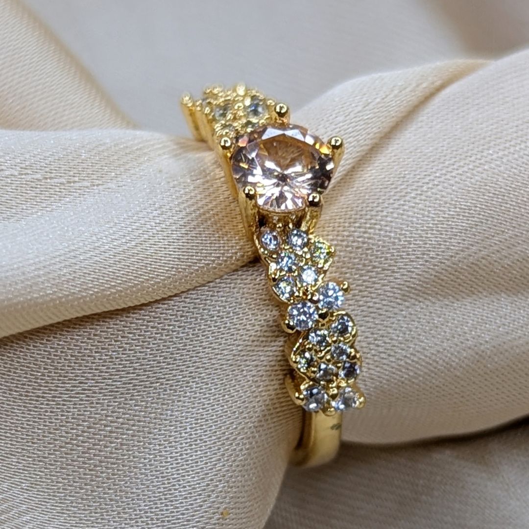 Aster Golden Champage Adjustable Ring 4144