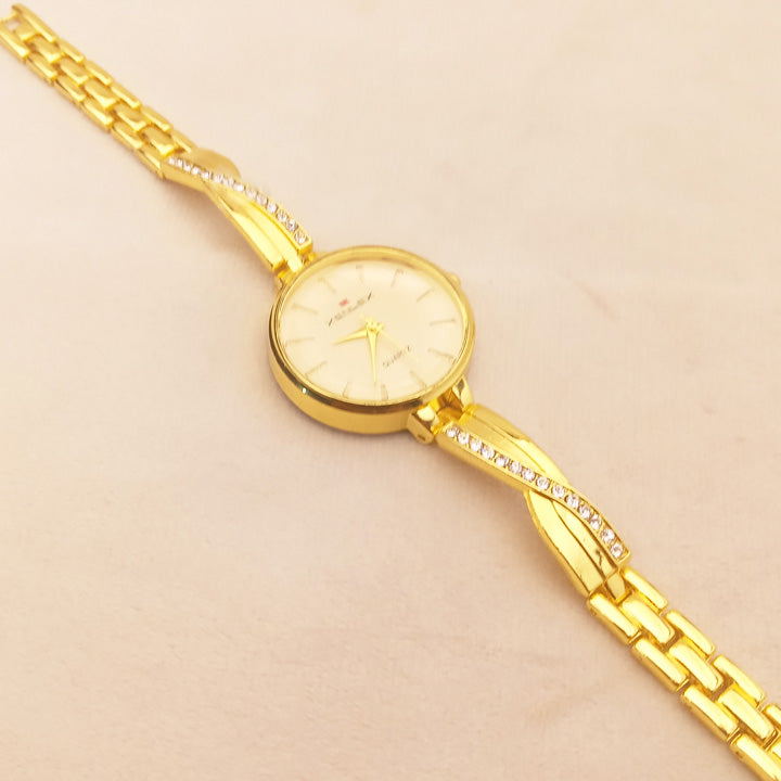 Golden Crystal Chain Ladies Watch 0113
