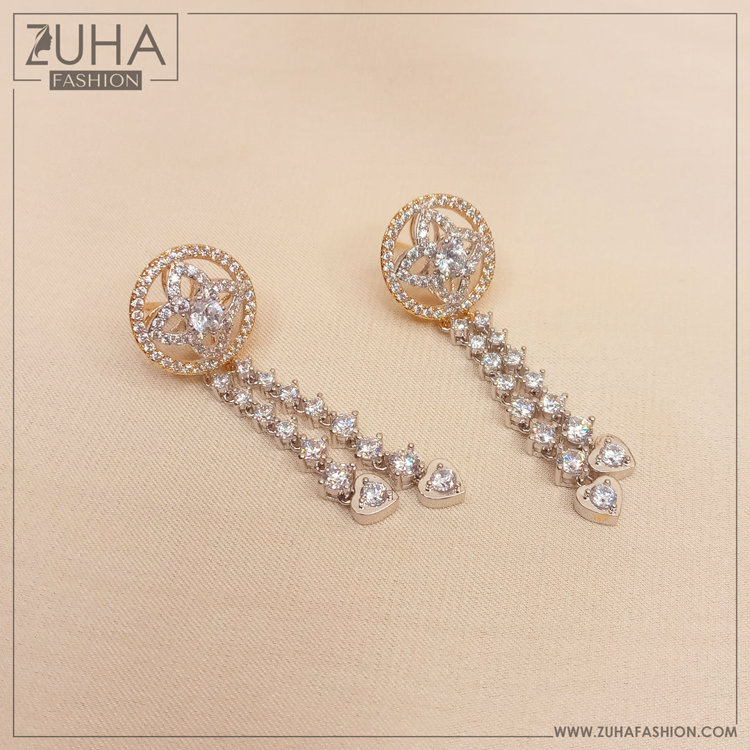 Gorgeous Dual Tone Zircon Earrings 3272