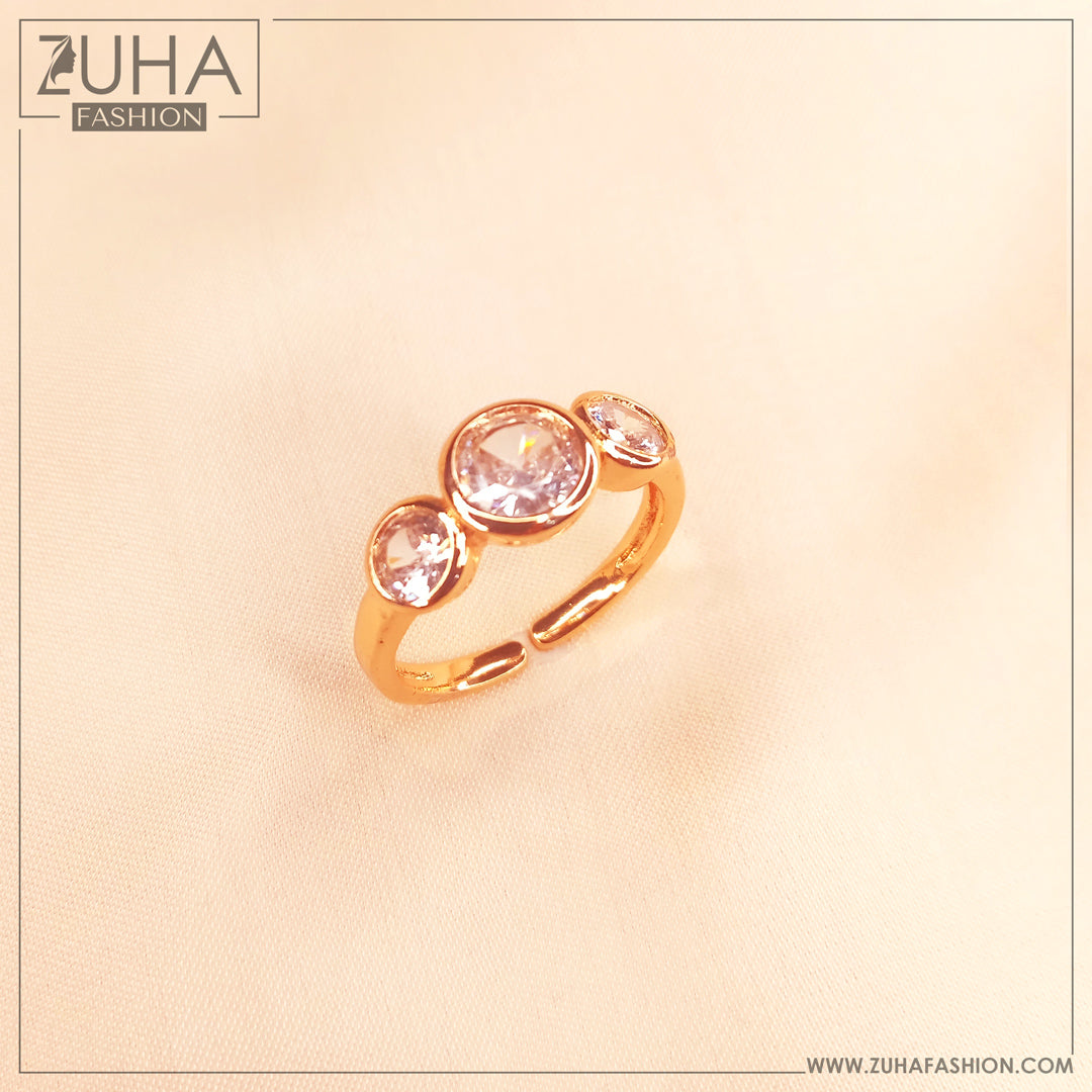 three crystal golden ring