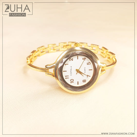 Stylish Golden Ladies Watch 0106