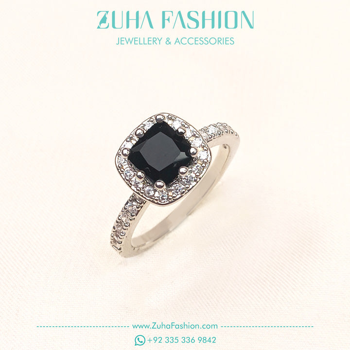 Premium Black Zircon Ring for Girls 0946