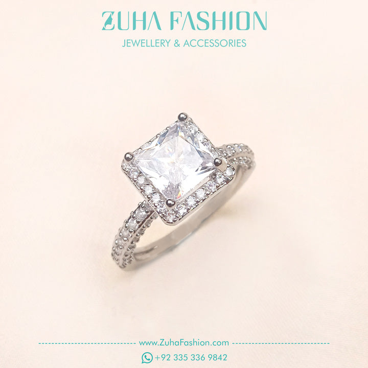 premium zircon silver ring