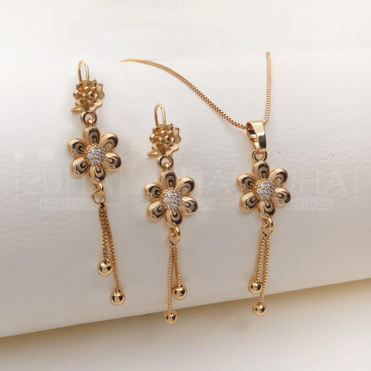 gold design necklace set for women