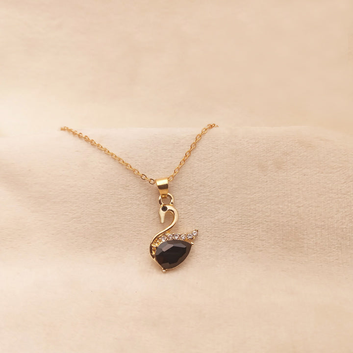 golden swan bird locket