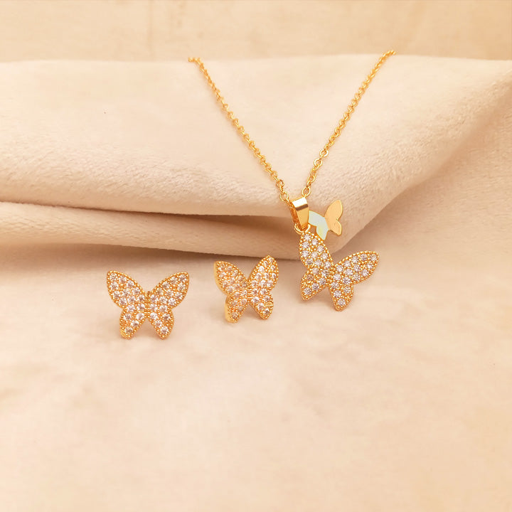 Gold butterfly 2025 jewelry sets