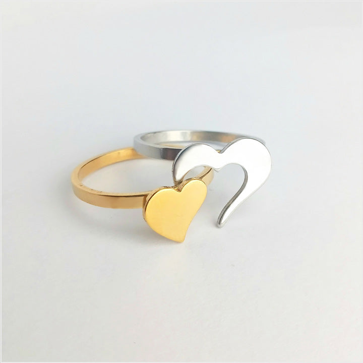 love heart couple ring