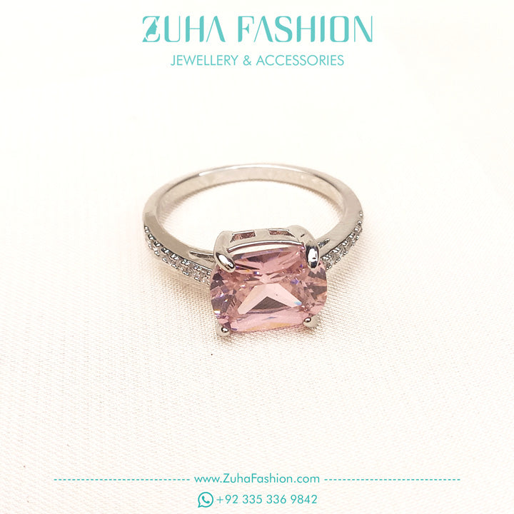 Premium Pink Zircon Ring for Girls 0944