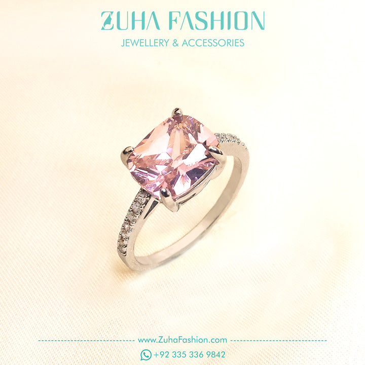 Premium Pink Zircon Ring for Girls 0944