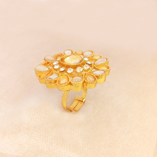 champagne polki ring