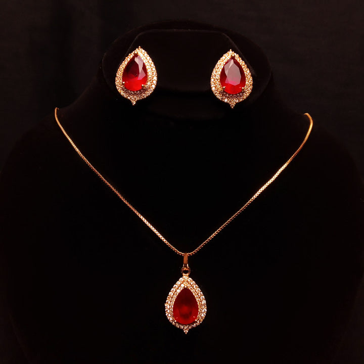 red zircon set