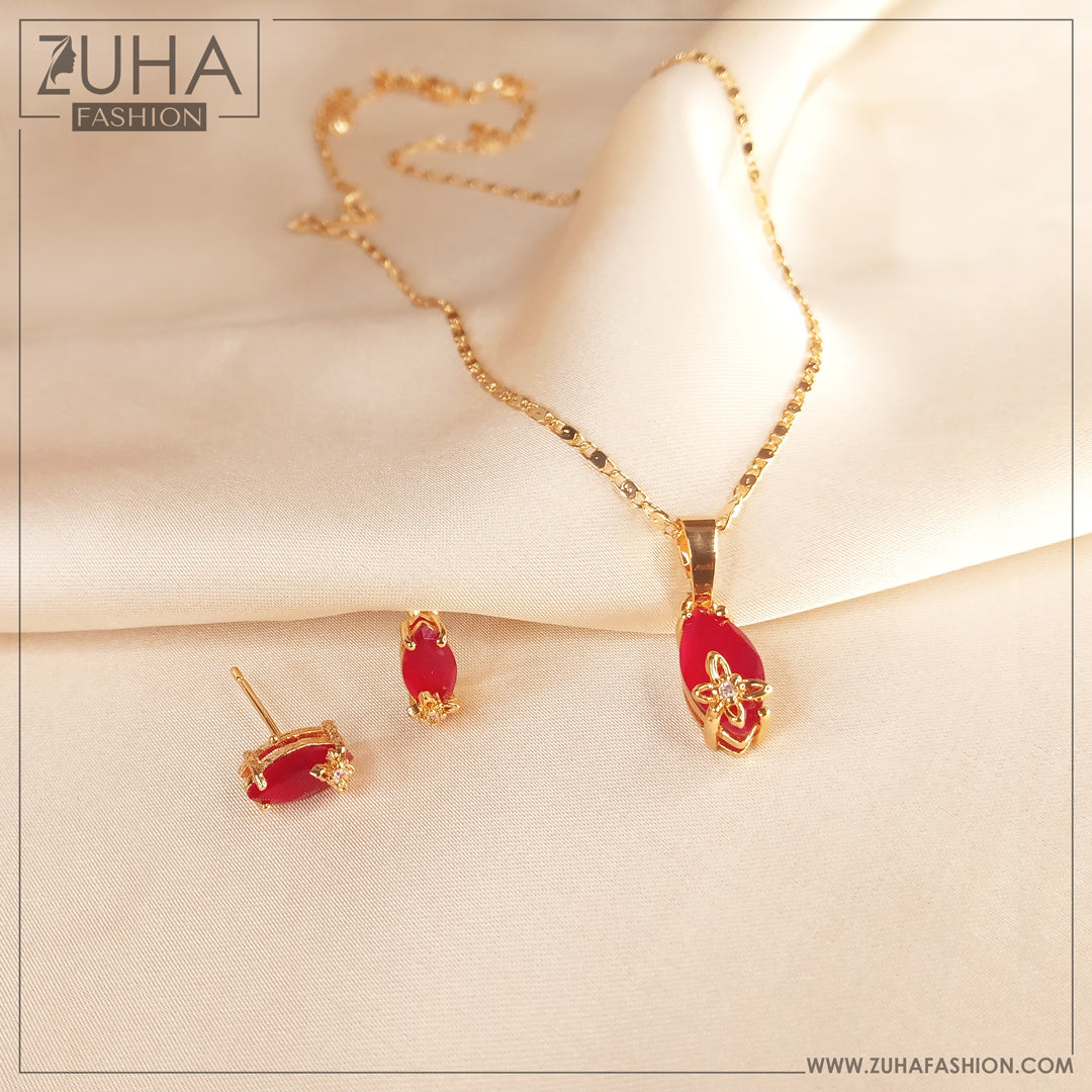 Red Necklace Set Design 0362