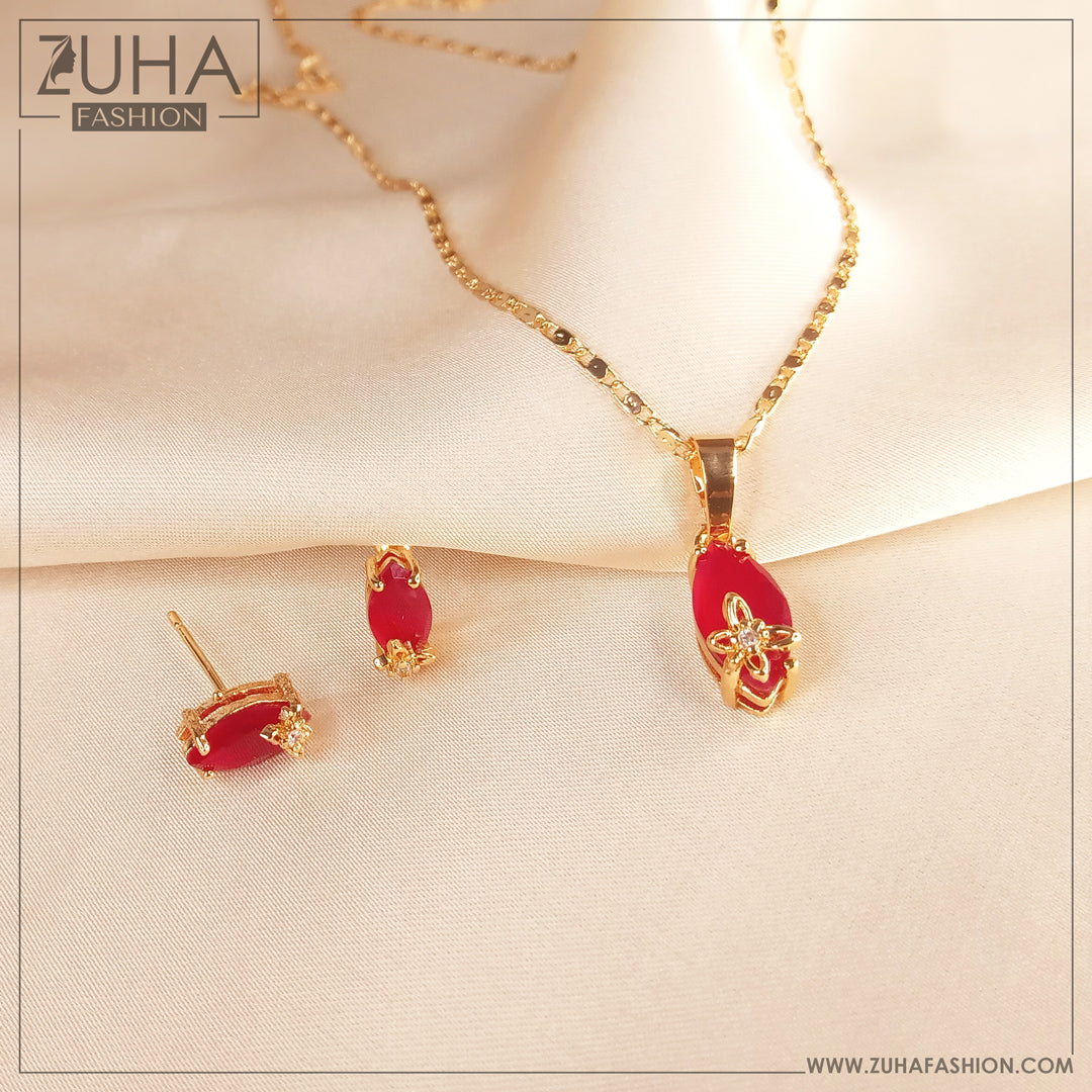 Red Necklace Set Design 0362