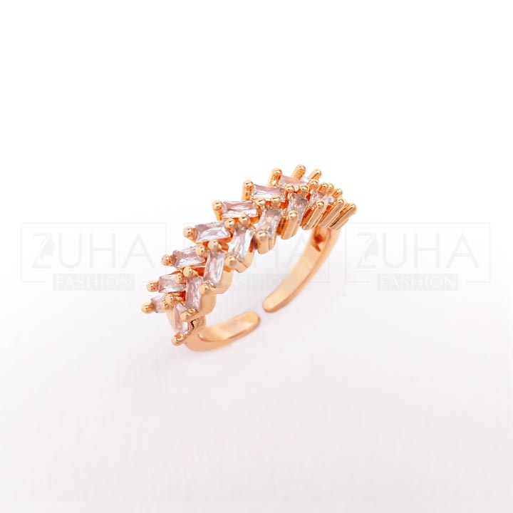 zircon leaf ring for girls