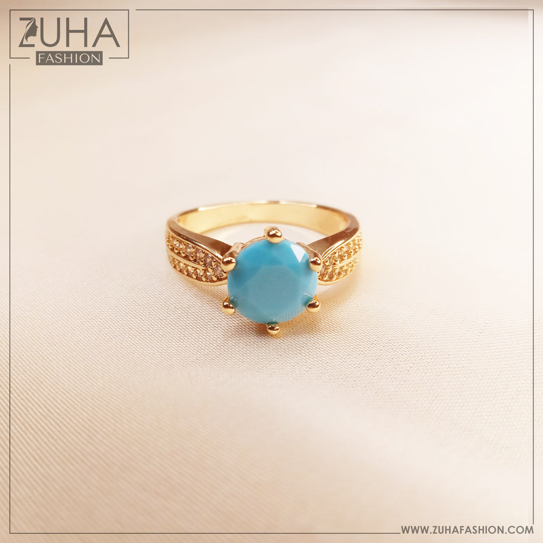 Elegant Solitaire Turquoise Ring 0297