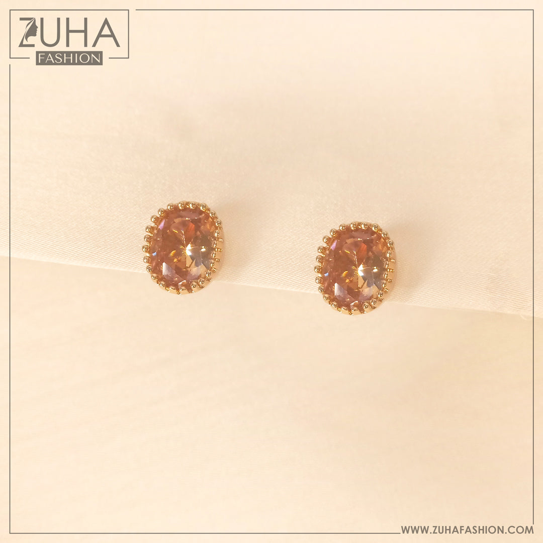 Champagne Zircon Ear Studs 0070