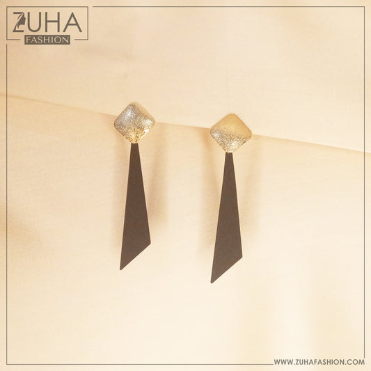 Funky Matte Black Earrings 0008